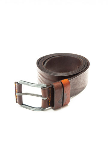 Waxed leather belt