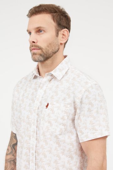 Flowers printed short sleeves shirt