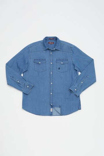 Chemise jeans avec poche à rabats