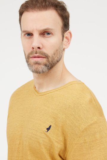 Linen V neck T-shirt