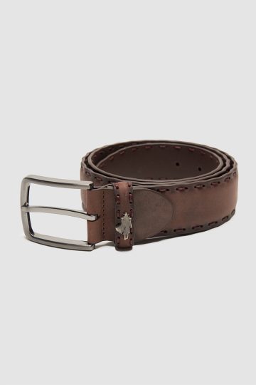 Ceinture bombée surpiqûres aux bords