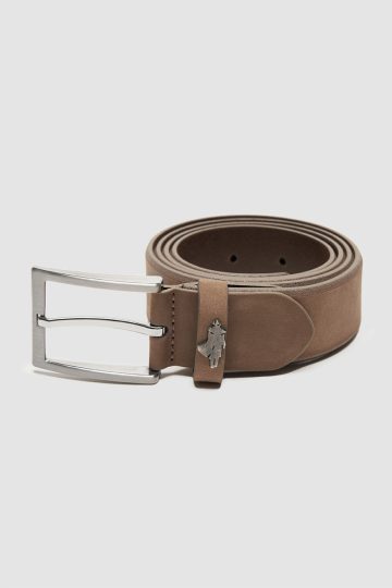 Suede belt with beveled edges