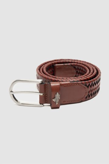 Elasticated leather belt