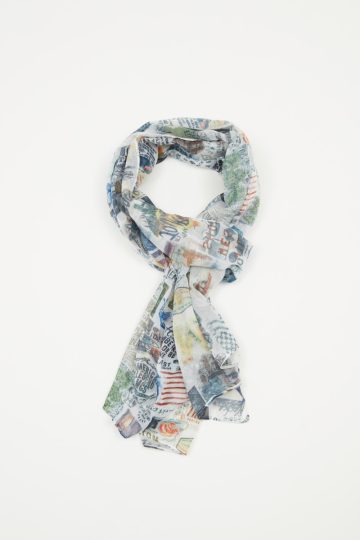 MCS all-over printed scarf