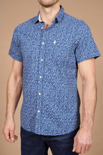 Short sleeves bohemian printed shirt