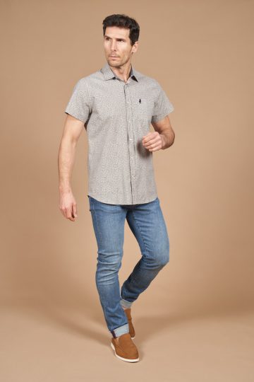 Short sleeves printed shirt with points