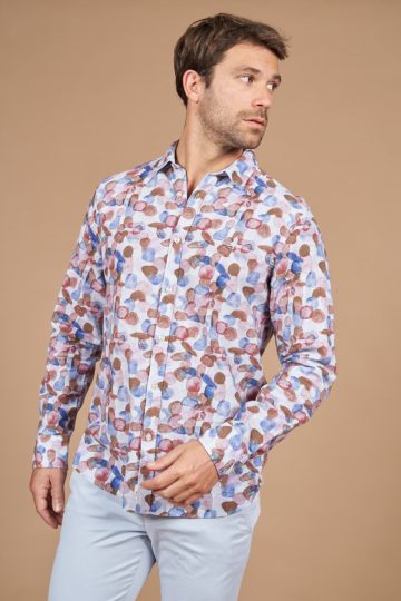 Chemise imprimée à gros motifs ovales