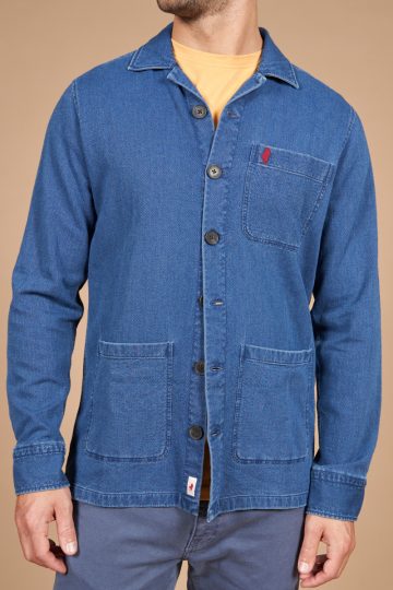 Overshirt in denim with pockets