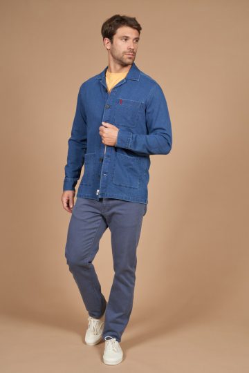 Overshirt in denim with pockets