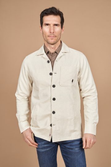 Overshirt in cotton linen with pockets