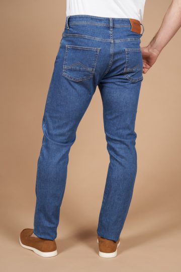 Regular fit jeans with leather details