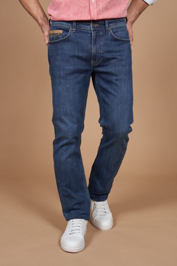 Regular jeans stretch ticket pocket zipped