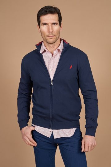 Gilet zippé col montant en coton