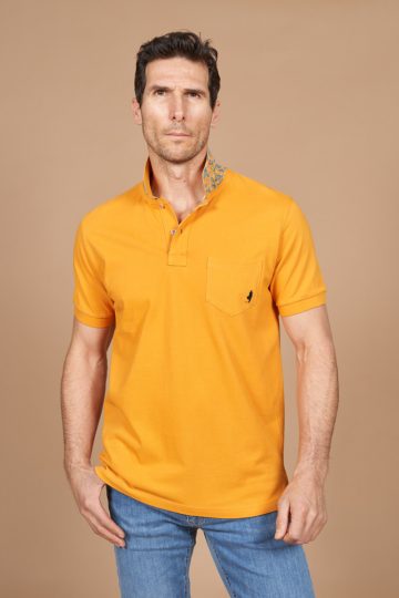 Polo shirt pique with pocket and prints