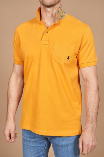 Polo shirt pique with pocket and prints