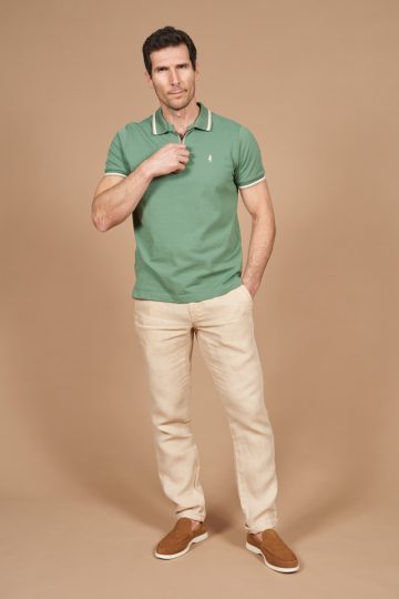 Polo shirt pique with zipper