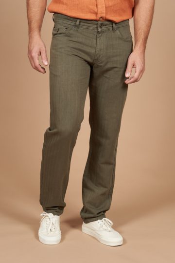 5-pocket herringbone woven pants