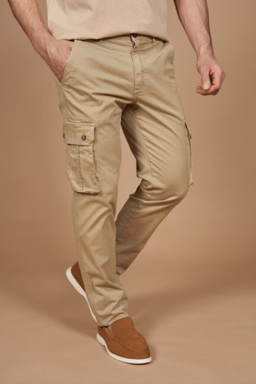 Pantalon cargo uni toile fine