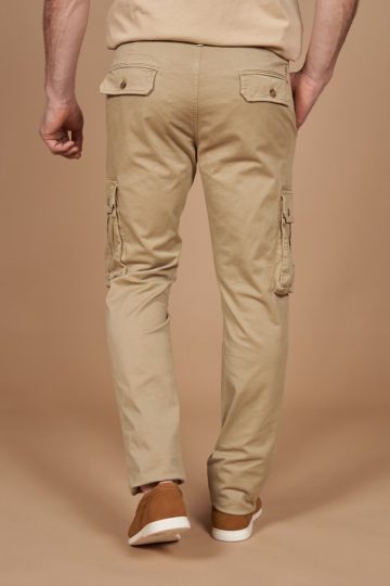 Pantalon cargo uni toile fine