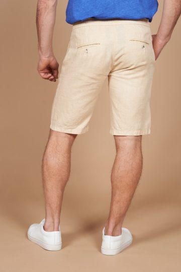 Linen drawstring Bermuda shorts