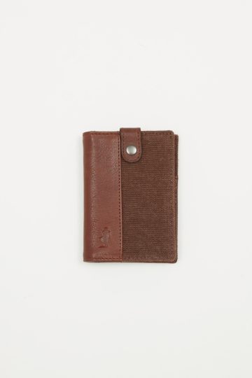 Leather and canvas card holder