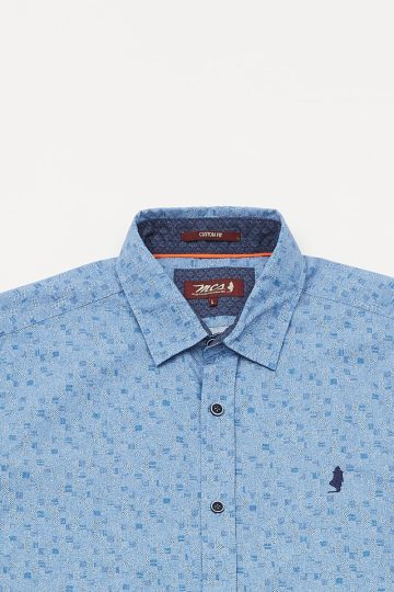 Printed shirt with herringbone pattern