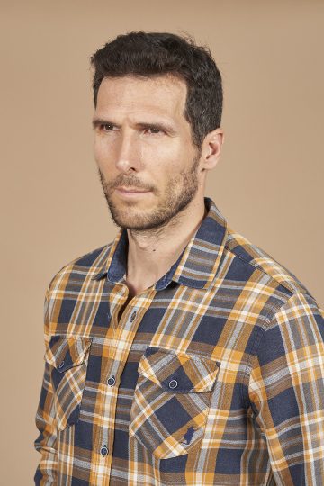 Denim check shirt