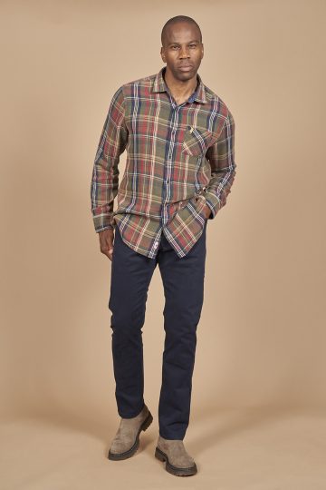 Double face denim check shirt