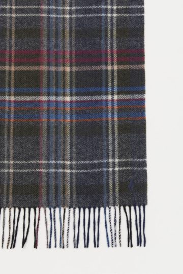 Checked wool scarf