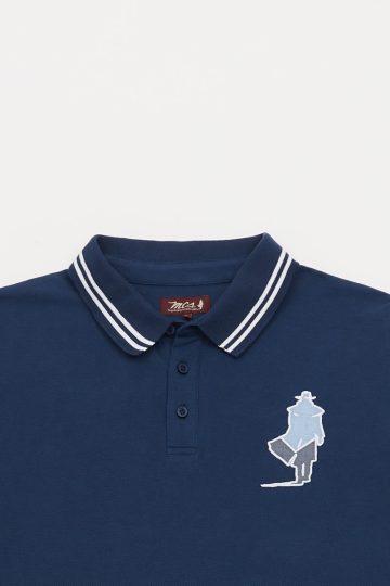 Polo manches longues graphique au dos